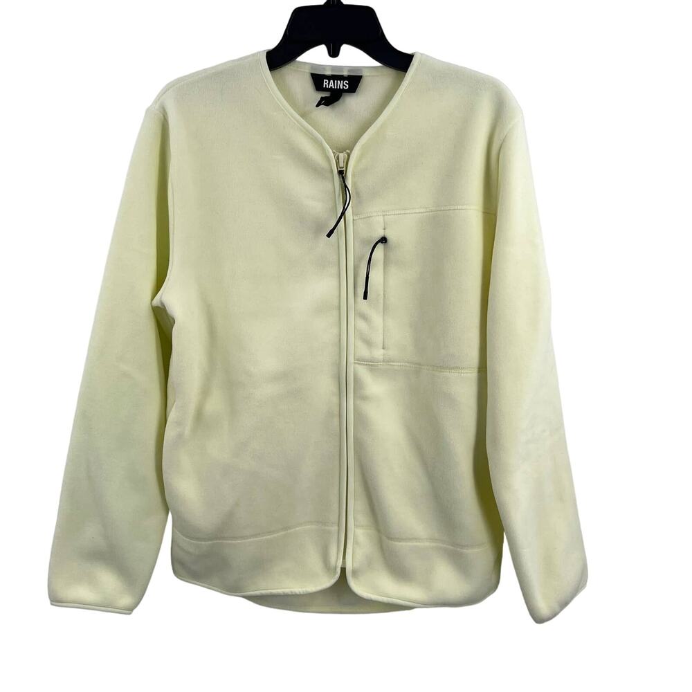 Rains Unisex Fleece Zip‎ Close Jacket Yellow Size XS